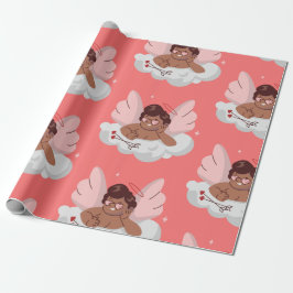 Papel De Regalo ángel de cherub africano cupid valentines negros