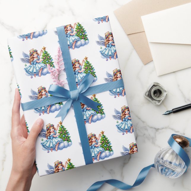 Papel De Regalo Ángel de Navidad (Regalar)