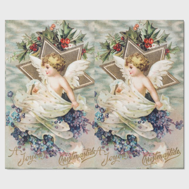 PAPEL DE REGALO ÁNGEL DE NAVIDAD (Costura)