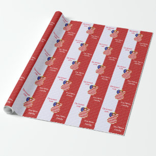 Papel De Regalo Ángel de Navidad con bandera de EE. UU.