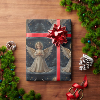 Papel De Regalo Ángel de Navidad de Cute Vintage