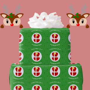 Papel De Regalo Ángel de Navidad Personalizado con Bandera Danesa