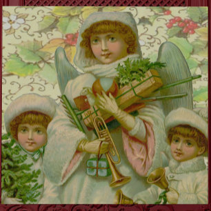 Papel De Regalo ángel de navidades con niños y juguetes