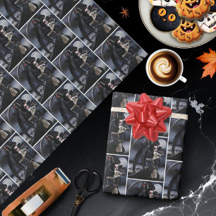 Papel De Regalo Ángel Gótico Oscuro Muerte Fantasía Calavera Azuca