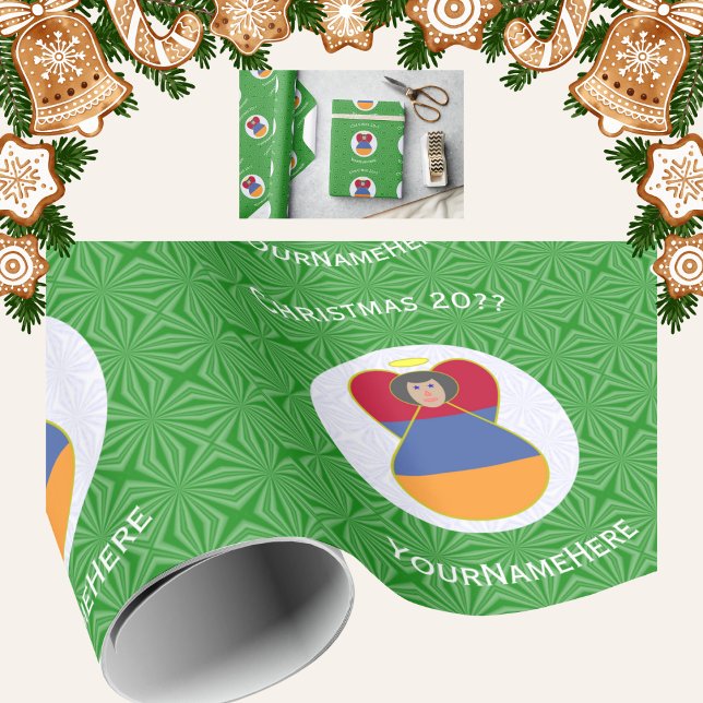 Papel De Regalo Ángel, Navidades de la bandera armenia, personaliz (Subido por el creador)