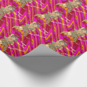 Papel De Regalo Ángel observado azul del navidad