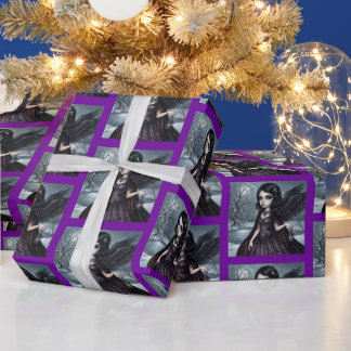 Papel De Regalo Ángel Oscuro Victoriano de Alas Negras