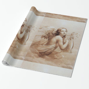 Papel De Regalo ÁNGEL QUE JUEGA A LYRA SOBRE el marrón de las