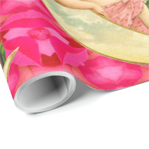 Papel De Regalo Ángel romántico del vintage con el Victorian del