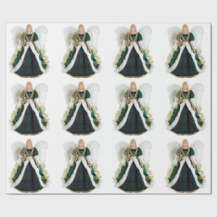 Papel De Regalo Ángel verde