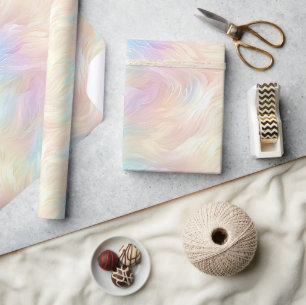 Papel De Regalo Angel Wings Aqua Blue Pink