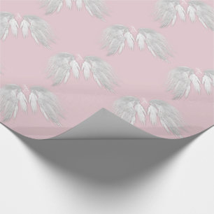Papel De Regalo ANGEL WINGS Monograma Rosa
