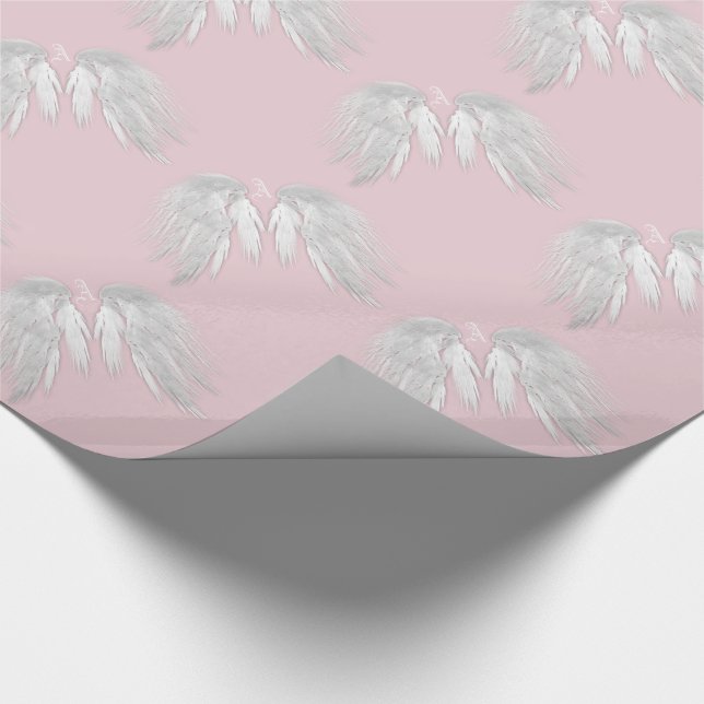 Papel De Regalo ANGEL WINGS Monograma Rosa (Esquina)