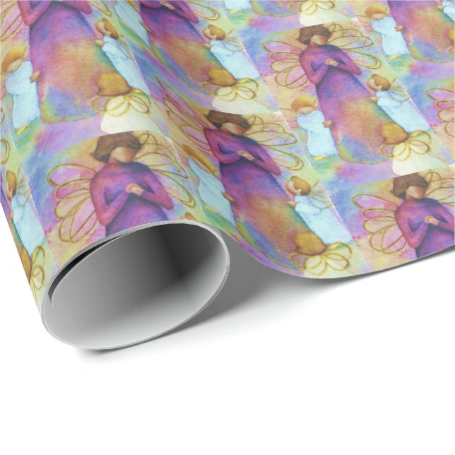 PAPEL DE REGALO ÁNGELES ANGÉLICOS PESADOS (Esquina del rollo)
