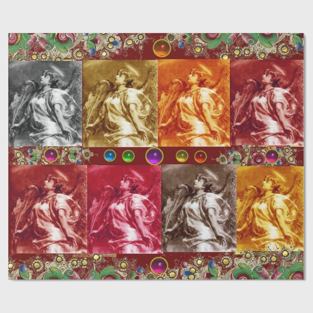 Papel De Regalo ÁNGELES, CARACTERÍSTICAS, GEMSTONES, Navidades Gol (Superficie plana)