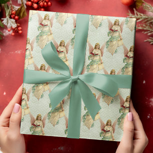 Papel De Regalo Ángeles clásicos elegantes victorianos vintage de