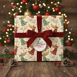 Papel De Regalo Ángeles de Navidad Vintage