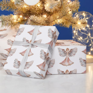 Papel De Regalo Ángeles de oro Rosa
