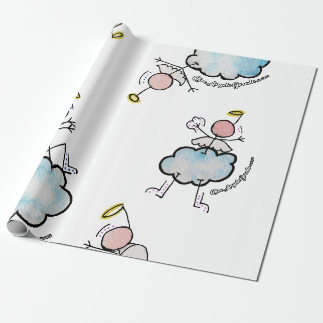 Papel De Regalo Ángeles en las nubes (Desenrollado)