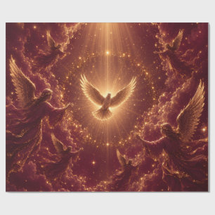 Papel de regalo Angelical Borgoña