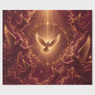 Papel de regalo Angelical Borgoña