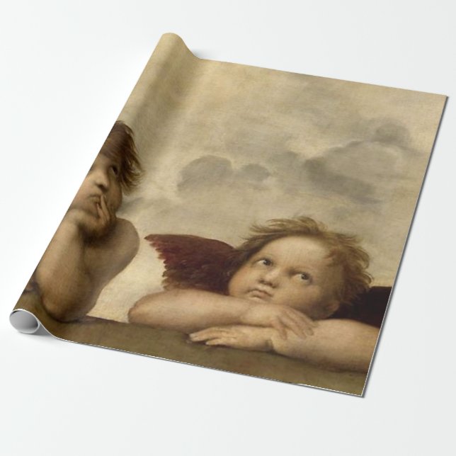 Papel De Regalo Angels Cherubs Raphael Santi Sistine Madonna Sweet (Desenrollado)