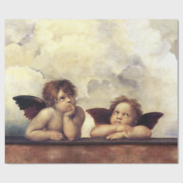 Papel De Regalo ANGELS /Winged Cherubs, Navidades (Superficie plana)