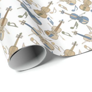 Papel De Regalo Anglage Violins Music Notes