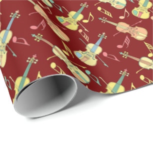 Papel De Regalo Anglage Violins Music Notes