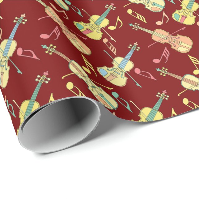 Papel De Regalo Anglage Violins Music Notes (Esquina del rollo)