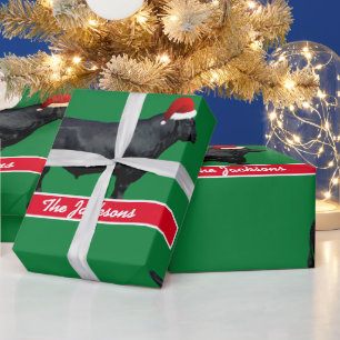 Papel De Regalo Angus negros y Santa Hat personalizados