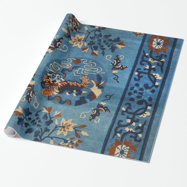 Papel De Regalo Aniente azul real profundo chino  (Desenrollado)