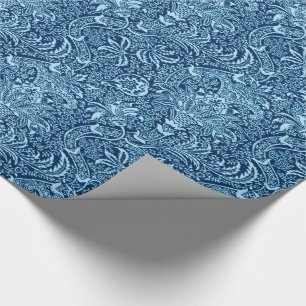 Papel De Regalo Añil de William Morris y azul de cielo indios,