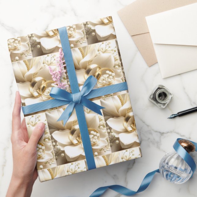 Papel De Regalo Anillo boda Sobre Flor Magnolia (Regalar)