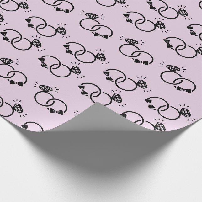 Papel De Regalo Anillos De Boda Para Regalos De Despedida De Solte (Esquina)