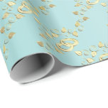 Papel De Regalo Anillos de bodas elegantes del oro en azul claro<br><div class="desc">Oro elegante y papel de regalo azul claro de la boda. También grande para los aniversarios. el ⭐ este producto es personalizable del 100%. Los gráficos y/o el texto se pueden añadir, suprimido, movido, vuelto a clasificar según el tamaño, cambiado alrededor, girado, el etc… 99% de mis diseños en mi...</div>