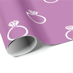 Papel De Regalo Anillos de compromiso blancos sobre orquídea radia