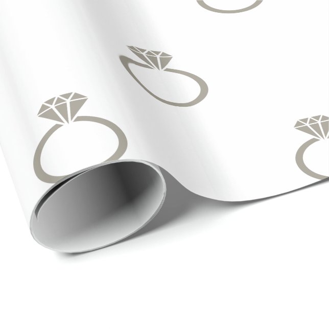 Papel De Regalo Anillos de compromiso de aluminio gris plateado so (Esquina del rollo)