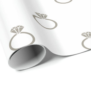 Papel De Regalo Anillos de compromiso gris plateado de aluminio so