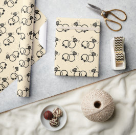 Papel De Regalo Anillos románticos de Boda para regalos de ducha d