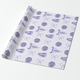 Papel De Regalo Animación Campamento Morado Alegre Pompom Cumpleañ