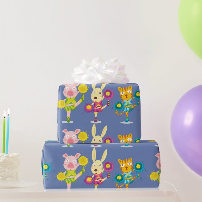 Papel De Regalo Animador Trío Cerdo Conejo y Gato (Subido por el creador)