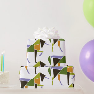 Papel De Regalo Animal abstracto moderno del rompecabezas chino