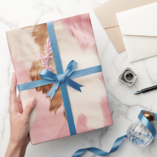 Papel De Regalo Animal blanco de crema rosa