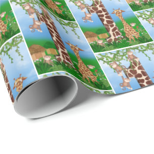 Papel De Regalo animal de la jungla para el primer cumpleaños