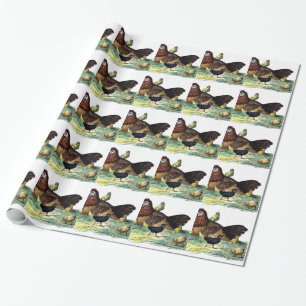 Papel De Regalo Animal del vintage de los pollos