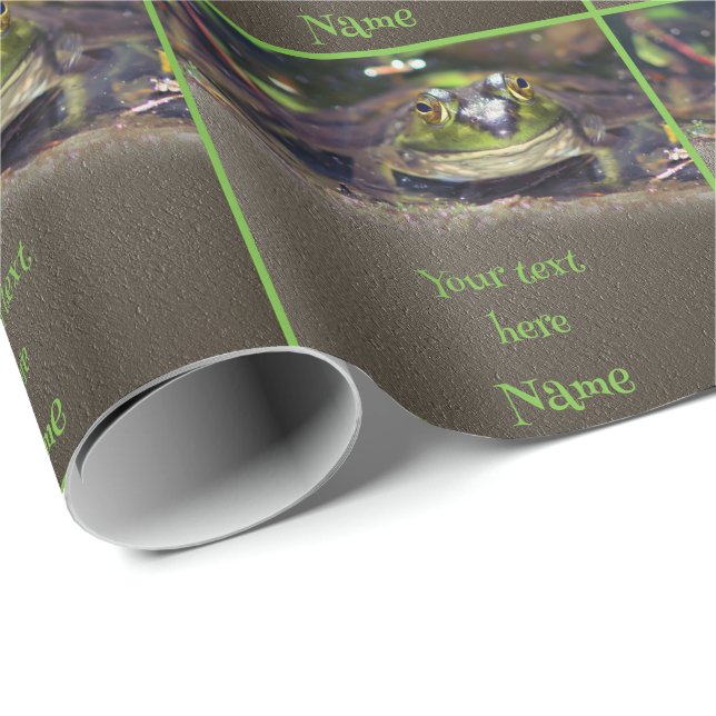 Papel De Regalo Animal personalizado de la cara de la rana (Esquina del rollo)