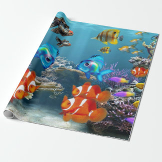 Papel De Regalo Animal subacuático de Sealife de los pescados