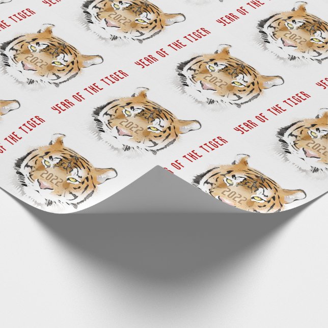 Papel De Regalo Animal zoológico de Año Nuevo chino del Tigre 2022 (Esquina)