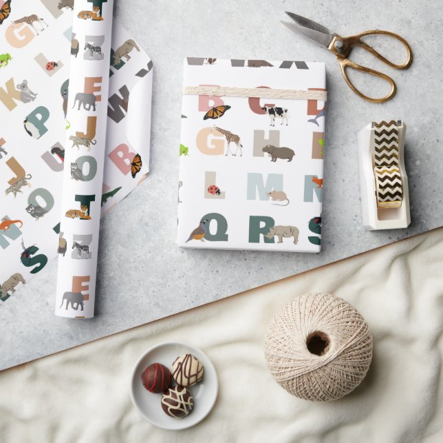 Papel De Regalo Animales ABC Cute Alphabet (Artesanía)